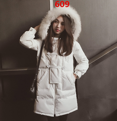 冬装新款2015韩版宽松显瘦加厚保暖连帽中长款羽绒棉衣大毛领棉服