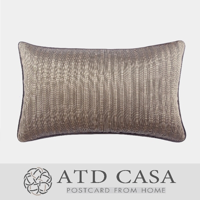 ATD CASA/现代港式奢华/样板房/装饰抱枕/古铜仿金属纹理光泽方枕