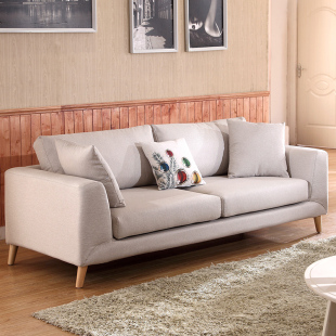 北欧棉麻布艺沙发小户型三人双人日式沙发组合可拆洗设计师沙发