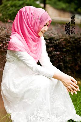 亚斯米诺新款穆斯林套头巾时尚纱巾回族方便盖头原创设计muslim