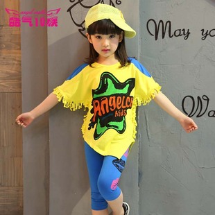 童装女童套装夏装2015新款韩版中大童儿童短袖休闲运动套装女 潮