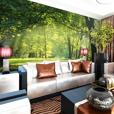 大型壁画无纺布田园自然风景花草客厅卧室沙发背景墙纸3D立体壁纸