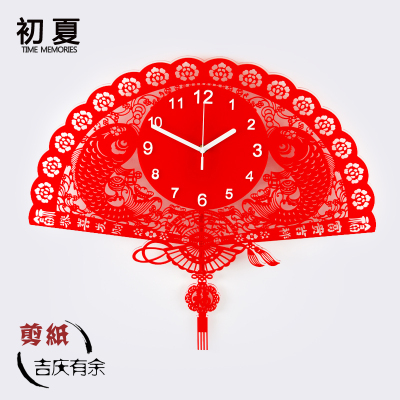 挂钟客厅现代中式个性创意艺术时钟中国风卧室静音摇摆石英钟表