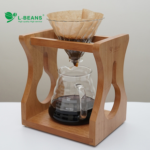 L-BEANS原木质咖啡冲架 滤杯架 过滤架 手冲咖啡花茶专用器具包邮