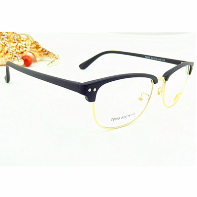 新款正品TR90超轻眼镜架金属复古眼镜框黑框眉毛架带眉眼镜铆钉潮