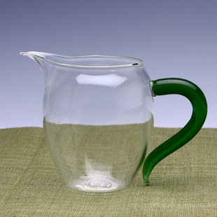 公道杯 耐高温环保绿色玻璃 功夫分茶器 耐热公杯 玻璃茶具