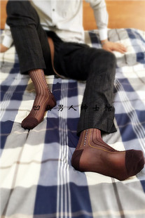 男TNT丝袜 超薄滑透气锦纶丝袜 日本绅士性感商务袜 绅士 咖色