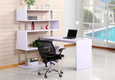 特价书桌电脑桌转角桌旋转书架组合写字桌简约台式桌家用储物桌架