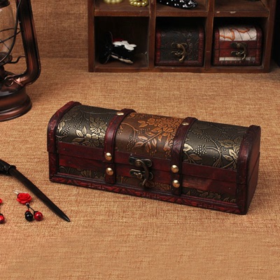中式复古发簪盒子 古典项链收纳盒首饰盒 创意礼物仿古头花盒子