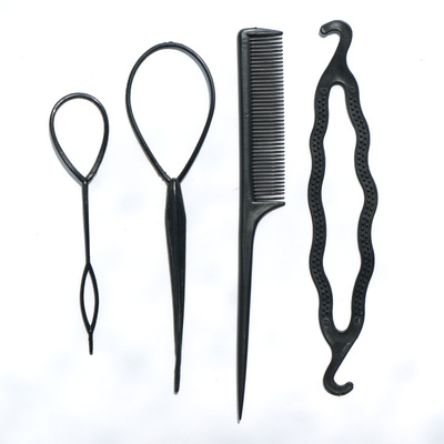 4件套盘发发型基础系列盘发器拉发针穿发针丸子头花苞头造型工具