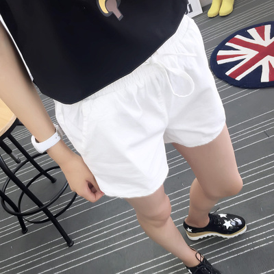 糖果色高腰短裤女士夏季新款大号白色休闲显瘦热裤薄宽松阔腿裤裙