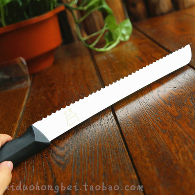 麦太不锈钢锯刀 带粗齿面包刀 蛋糕刀 烘焙工具 长37.5cm