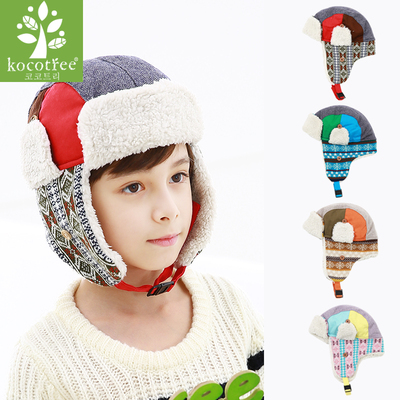韩版小男孩帽子冬季棉帽子新款小学生护耳帽2-4-8-10岁男孩中大童