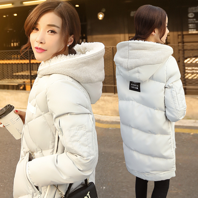 2016冬季新款韩版宽松大码直筒羊羔毛军工装加厚中长款羽绒服女装