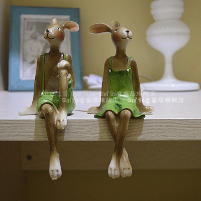 创意兔摆件装饰品礼物创意工艺礼品树脂摆件结婚生日礼物创意兔子