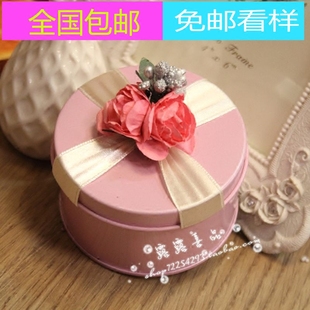 婚庆结婚 喜糖盒马口铁喜糖盒子创意圆形糖果盒欧式婚礼糖盒礼盒