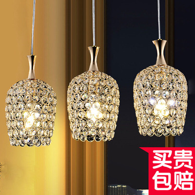 餐厅灯吊灯三头3现代简约水晶饭厅灯时尚创意个性吊灯led吧台灯具