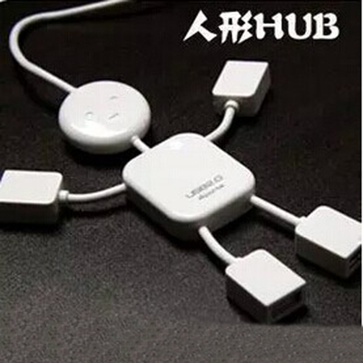 小人式USB2.0拓展接口 USB分线器 USB一拖四 HUB集线器 全国包邮