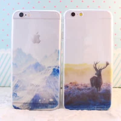黄昏鹿iphone6s plus5.5s手机壳苹果6s超薄透明软硅胶壳6+保护套