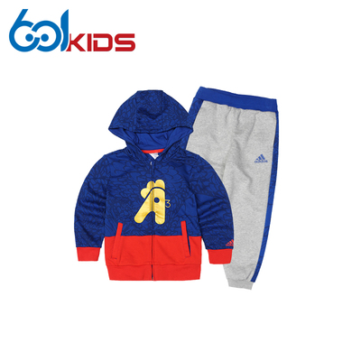 adidas阿迪达斯童装2017春新款男小童针织套服儿童运动套装BJ8113