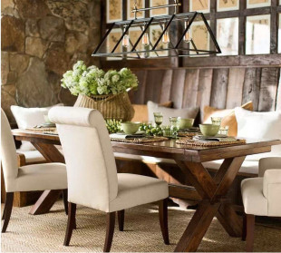 美式复古怀旧实木餐桌椅组合做旧长桌会议桌loft办公桌咖啡桌大桌