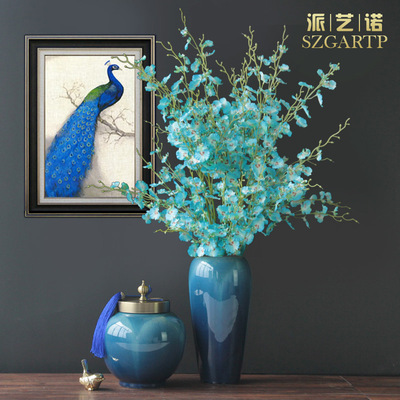 新款新古典后现代新中式客厅家居饰品陶瓷摆件结婚礼物花瓶工艺品