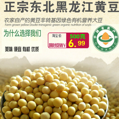 东北黑龙江新黄豆 农家自产非转基因有机营养大豆 豆浆专用 500克