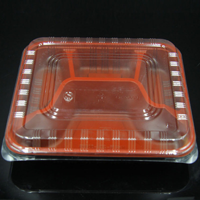 一次性打包饭盒四格快餐盒 打包盒外卖盒 塑料餐盒可微波打热包邮
