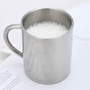 特价包邮欧式不锈钢创意咖啡杯子 保温茶水杯 双层隔热牛奶马克杯