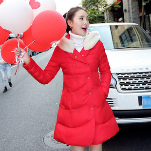 棉衣女 2015新韩版冬装棉衣大码棉服女中长款学生连帽保暖袄外套