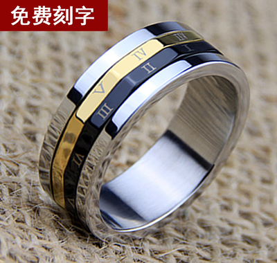 男士情侣罗马数字戒指饰品复古霸气转运日韩新潮个性男女钛钢指环