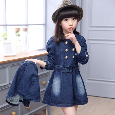 女童中大童韩版优质牛仔裙两件套 2016春夏新品童套装