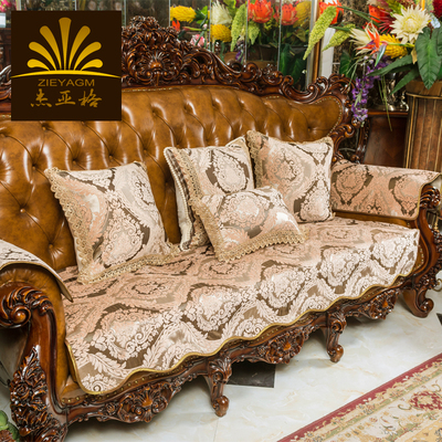 真皮欧式沙发垫 秋冬客厅防滑奢华简欧坐垫组合皮沙发套四季通用