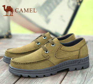 正品Camel骆驼真皮头层皮日常休闲2015秋季新款系带鞋A432005010