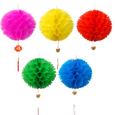 彩色刺球纸灯笼/防水小红纸灯笼 /彩色节日装饰幼儿园挂饰吊饰