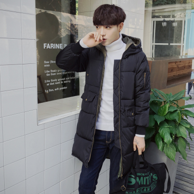 2016韩版男装冬季新款权志龙羽绒棉服大码中长款棉衣男士加厚外套