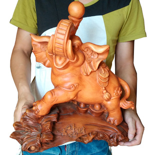 泰国招财象摆设仿红木雕刻树脂大象摆件 欧式家居装饰品 开业礼品