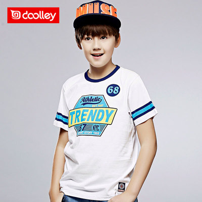 2015夏季新款韩版潮原创设计男童纯棉短袖T恤衫大童儿童体恤中童