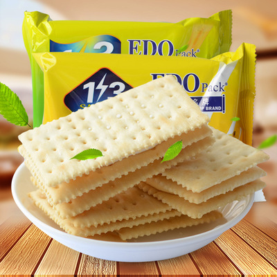 EDO pack休闲零食品夹心饼干水果味苏打饼干薄脆早餐代餐120g*2袋