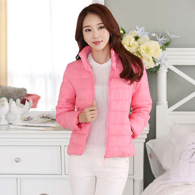 2015冬季新款韩版羽绒小棉衣大码女装短款立领夹克外套修身时尚