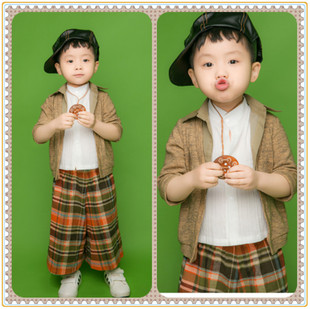 2016新款韩版小男孩2-4岁艺术儿童摄影影楼服装照相拍照服装服饰