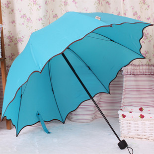 安妮城市公主荷叶边雨伞折叠遇水开花伞变色魔术男女伞晴雨伞