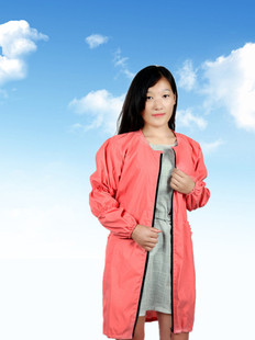 秋冬 韩版 皮革罩衣成人女士防水罩衣拉链防油长袖围裙PU皮质包邮