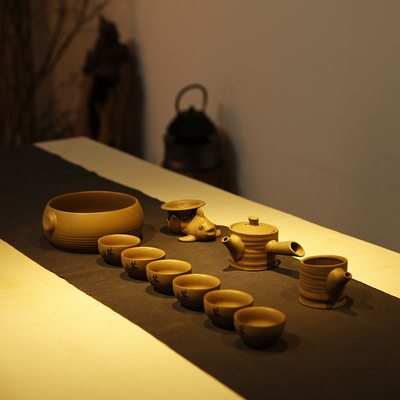 粗陶功夫茶具套装台湾紫砂手工陶瓷普洱整套茶具带茶洗特价包邮