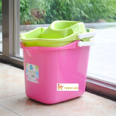 茶花正品0218豪华清洁桶/加厚水桶/塑料桶//拖把桶多用桶提桶17L