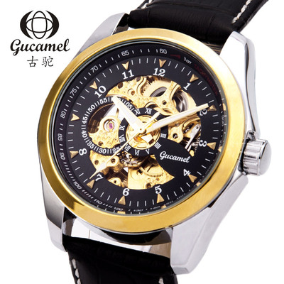厂家直销古驼男款手表高档时尚商务爆款热卖全自动机械表镂空手表