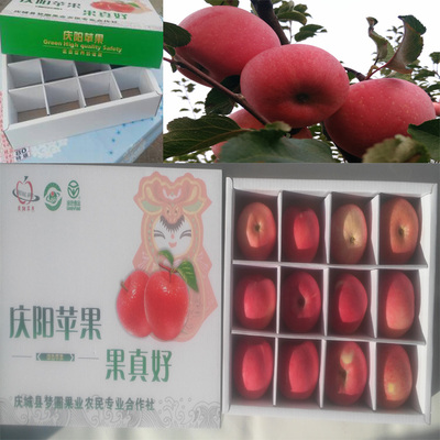 庆阳红富士苹果绿色天然有机水果12颗礼盒装新鲜现摘85大苹果包邮