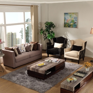 现代布艺沙发123组合休闲简约客厅老虎椅北欧风格中小户型三人位