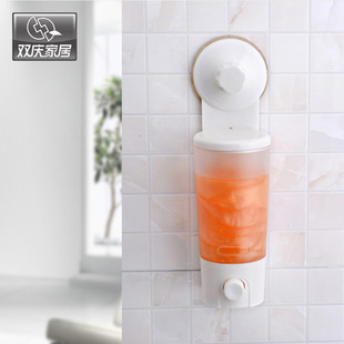 双庆家居 强力吸盘皂液器洗手液沐浴液双头皂液器 创意浴室用品