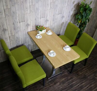 热卖现代简约实木餐桌椅组合西餐咖啡厅桌椅奶茶甜品店快餐桌椅